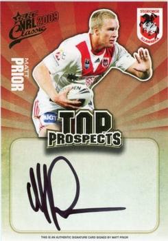 2009 Select Classic - Top Prospects #TP12 Matt Prior Front